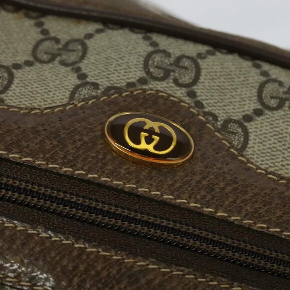 GUCCI GG Supreme Web Sherry Line Shoulder Bag PVC Beige - Picture 10 of 16